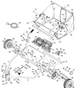 46 Inch Lawn Sweeper Diagram and Parts List for 459A 190100 Cub Cadet Lawn Tractor
